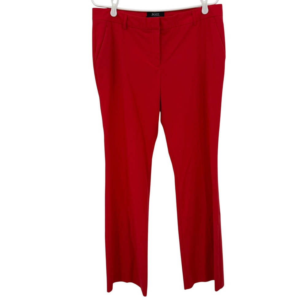 Body by Victoria The Kate Fit Red Flare Leg‎ Dress Pant Trousers Size 12 Career
